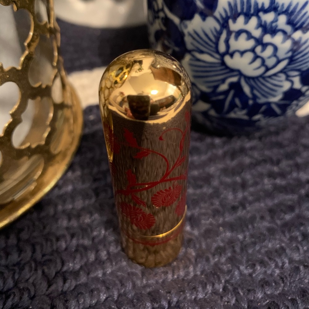 Besame Cherry Red Lipstick, swatched